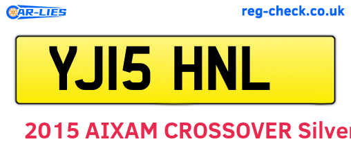 YJ15HNL are the vehicle registration plates.
