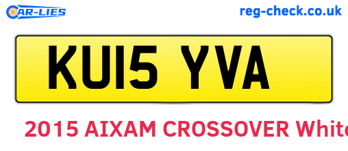 KU15YVA are the vehicle registration plates.