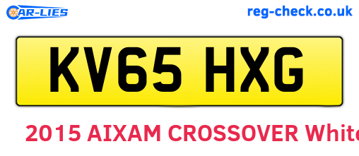 KV65HXG are the vehicle registration plates.