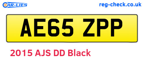 AE65ZPP are the vehicle registration plates.