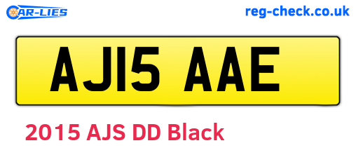 AJ15AAE are the vehicle registration plates.