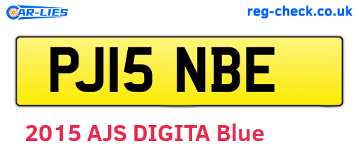 PJ15NBE are the vehicle registration plates.