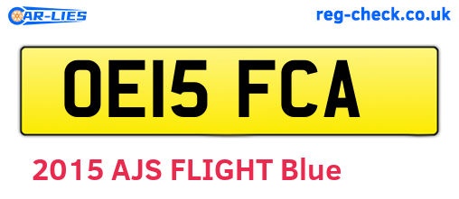 OE15FCA are the vehicle registration plates.