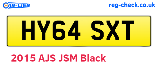 HY64SXT are the vehicle registration plates.
