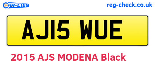 AJ15WUE are the vehicle registration plates.