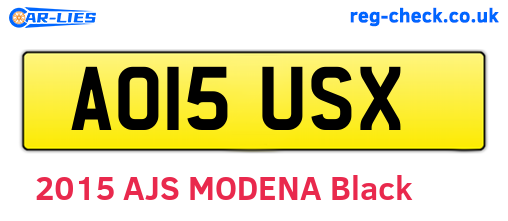 AO15USX are the vehicle registration plates.