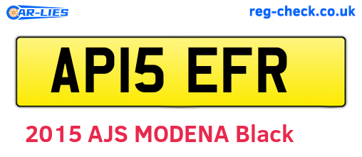 AP15EFR are the vehicle registration plates.