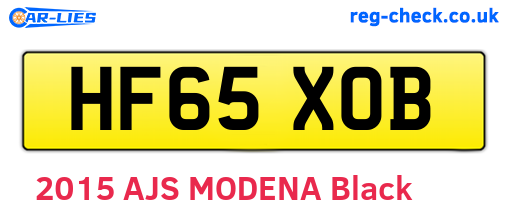 HF65XOB are the vehicle registration plates.