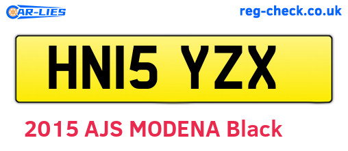 HN15YZX are the vehicle registration plates.
