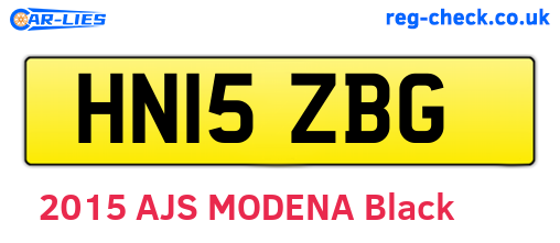 HN15ZBG are the vehicle registration plates.