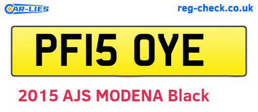 PF15OYE are the vehicle registration plates.