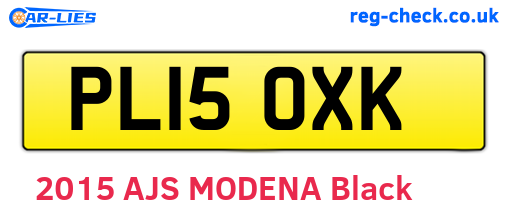 PL15OXK are the vehicle registration plates.