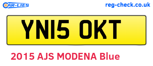 YN15OKT are the vehicle registration plates.