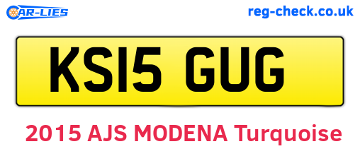 KS15GUG are the vehicle registration plates.