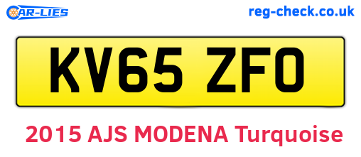 KV65ZFO are the vehicle registration plates.