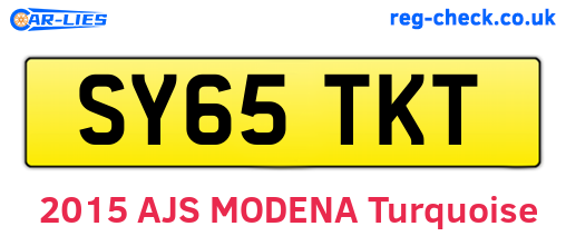 SY65TKT are the vehicle registration plates.