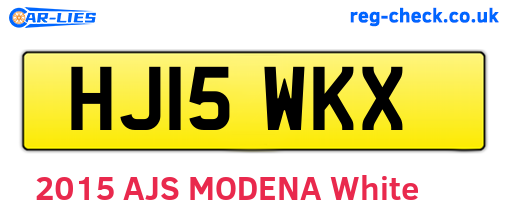 HJ15WKX are the vehicle registration plates.