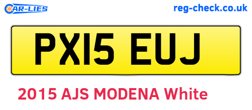 PX15EUJ are the vehicle registration plates.