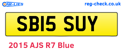 SB15SUY are the vehicle registration plates.
