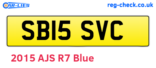 SB15SVC are the vehicle registration plates.