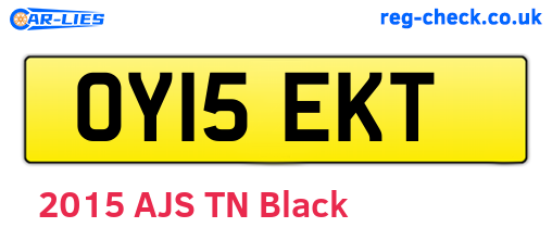 OY15EKT are the vehicle registration plates.