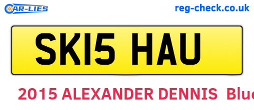 SK15HAU are the vehicle registration plates.