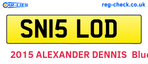 SN15LOD are the vehicle registration plates.
