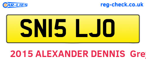 SN15LJO are the vehicle registration plates.