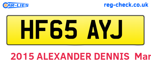 HF65AYJ are the vehicle registration plates.