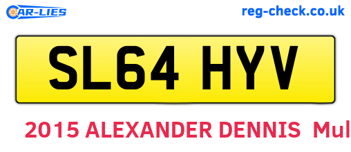 SL64HYV are the vehicle registration plates.