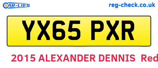 YX65PXR are the vehicle registration plates.