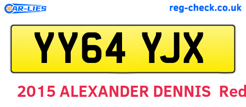 YY64YJX are the vehicle registration plates.