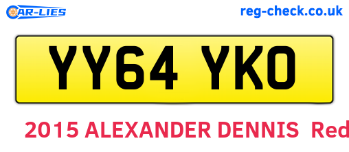 YY64YKO are the vehicle registration plates.