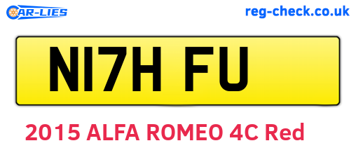 N17HFU are the vehicle registration plates.