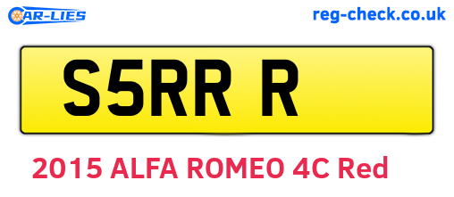 S5RRR are the vehicle registration plates.