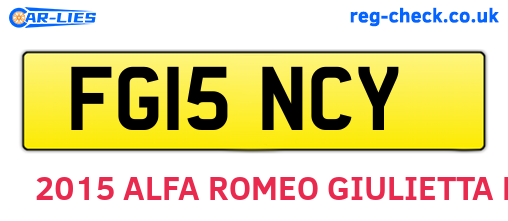 FG15NCY are the vehicle registration plates.