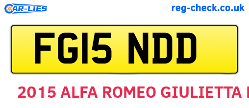 FG15NDD are the vehicle registration plates.