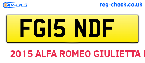 FG15NDF are the vehicle registration plates.