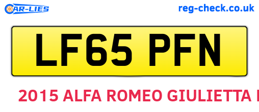 LF65PFN are the vehicle registration plates.