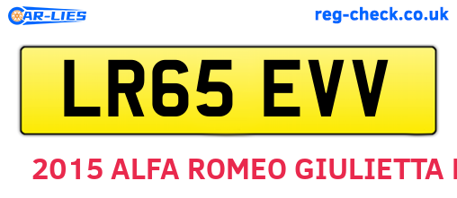 LR65EVV are the vehicle registration plates.