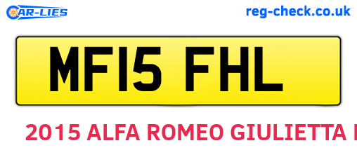 MF15FHL are the vehicle registration plates.