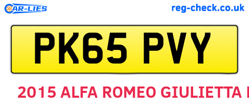 PK65PVY are the vehicle registration plates.