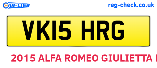 VK15HRG are the vehicle registration plates.