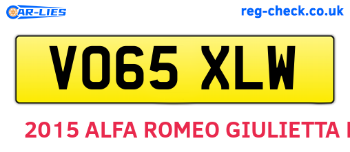 VO65XLW are the vehicle registration plates.