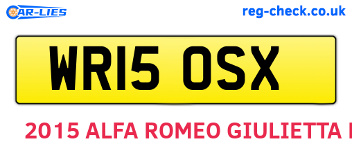 WR15OSX are the vehicle registration plates.