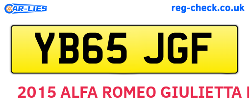 YB65JGF are the vehicle registration plates.