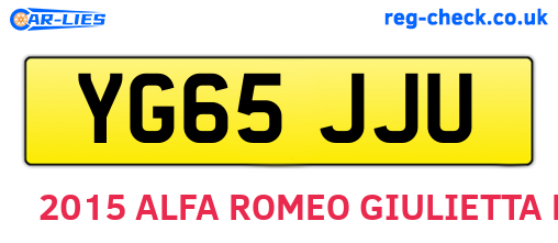 YG65JJU are the vehicle registration plates.