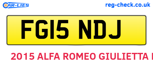FG15NDJ are the vehicle registration plates.