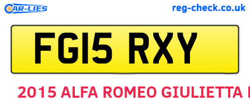 FG15RXY are the vehicle registration plates.