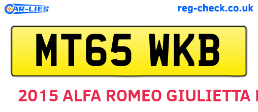 MT65WKB are the vehicle registration plates.